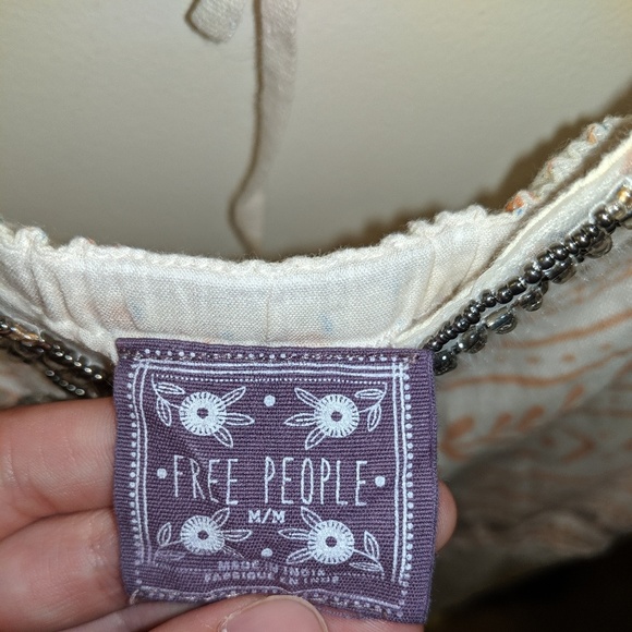 Free people linen beaded top - Picture 3 of 5